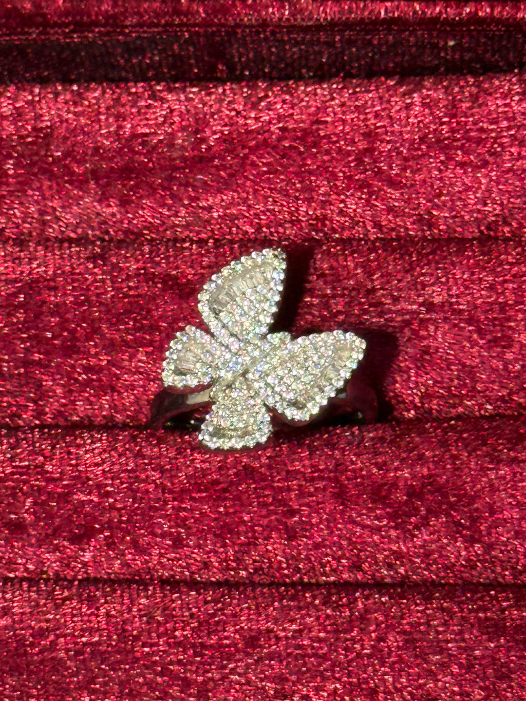 925 Sterling Silver CZ Butterfly Statement Ring – Adjustable