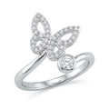 925 Sterling Silver Sparkling Butterfly Ring – Size 8.5