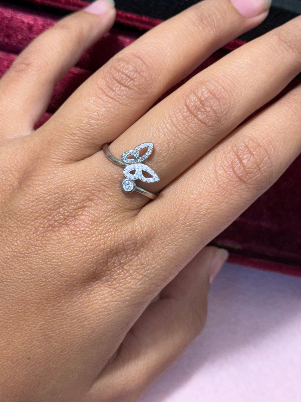 925 Sterling Silver Sparkling Butterfly Ring – Size 8.5
