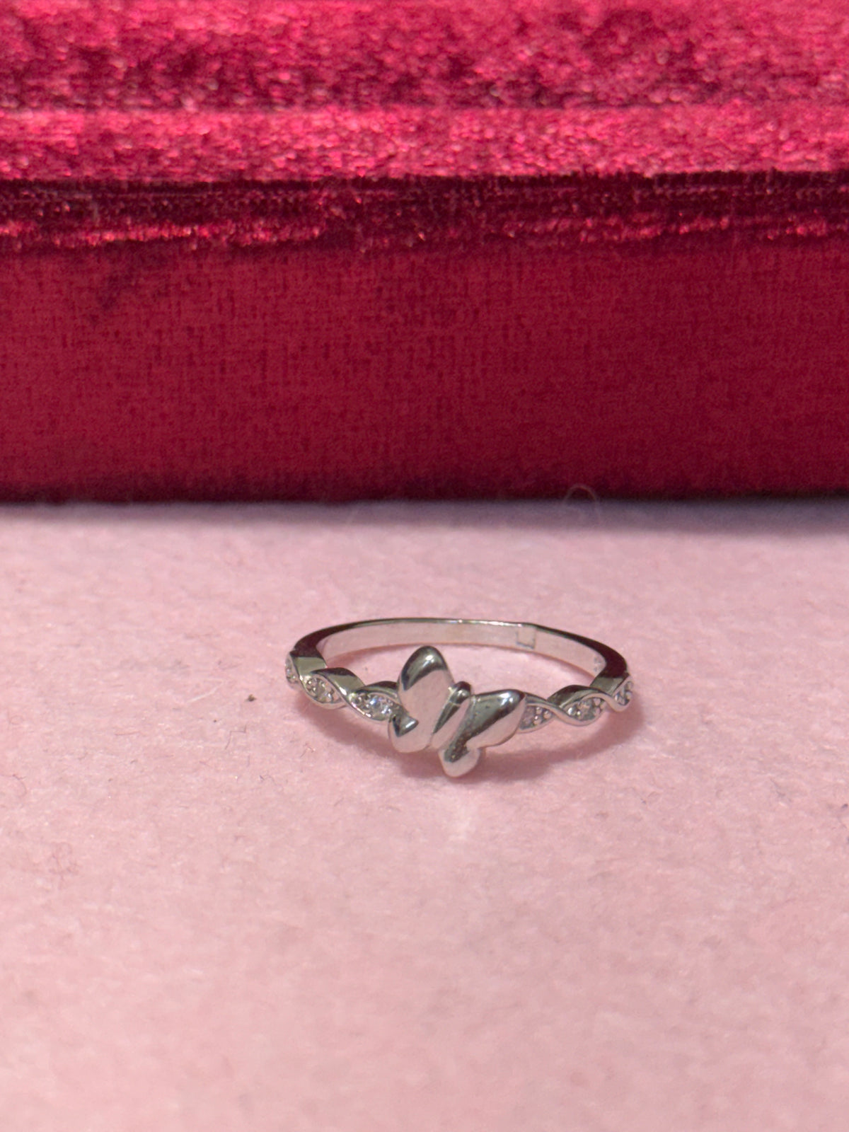 925 Sterling Silver Butterfly Infinity Ring – Size 7