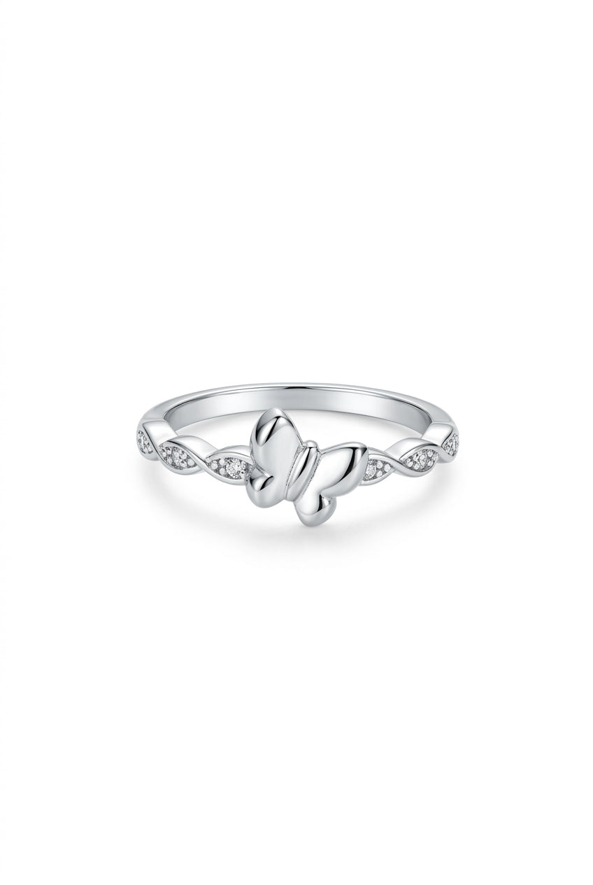 925 Sterling Silver Butterfly Infinity Ring – Size 7