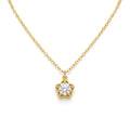 Stainless Steel Gold Beaded Star Crystal Necklace – 18"