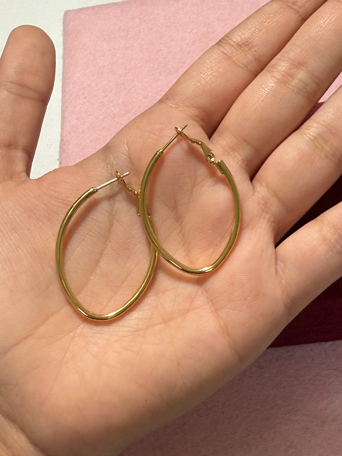 Stainless Steel Gold Classic Hoop Earrings – 3 Sizes