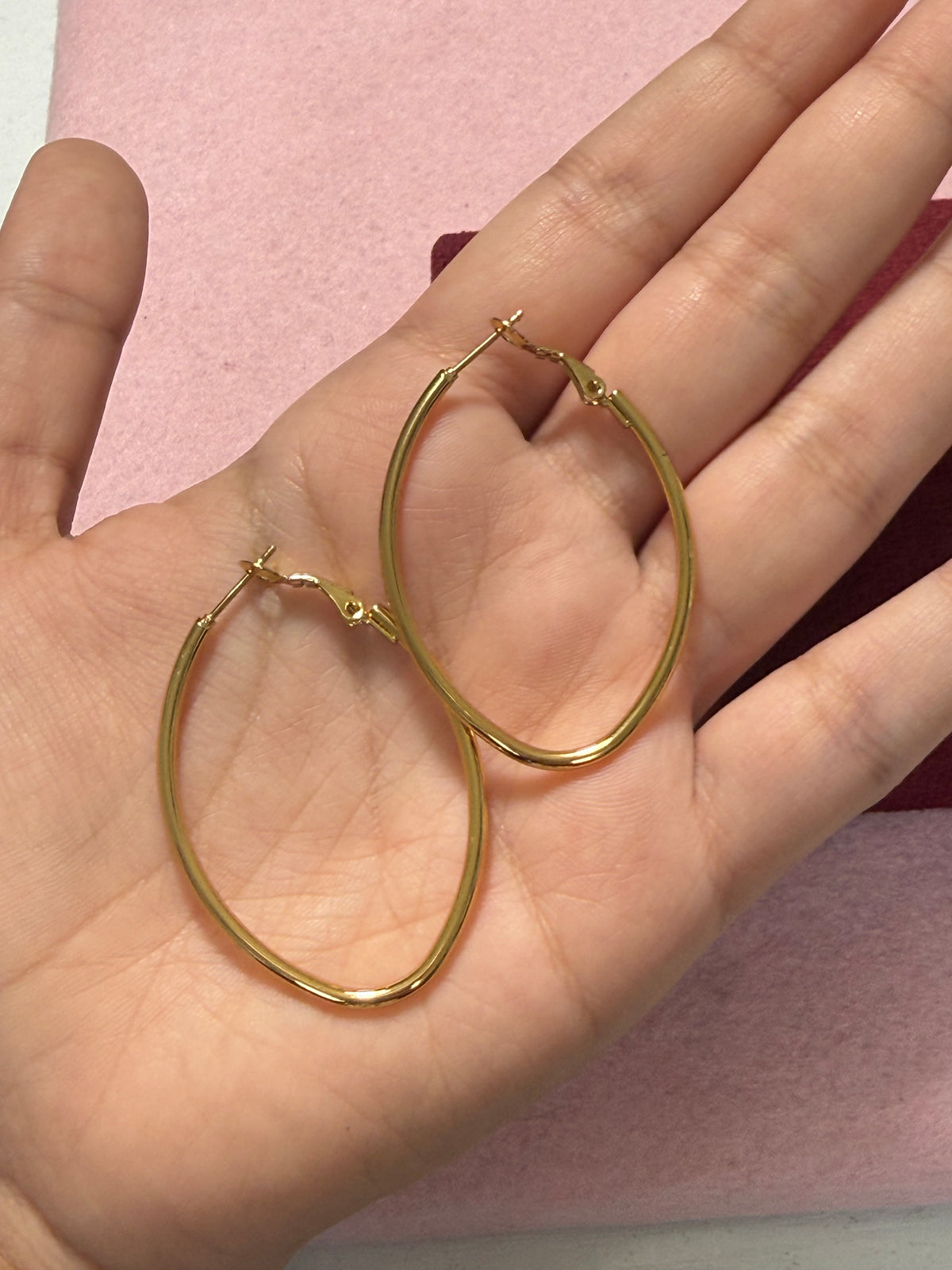 Stainless Steel Gold Classic Hoop Earrings – 3 Sizes