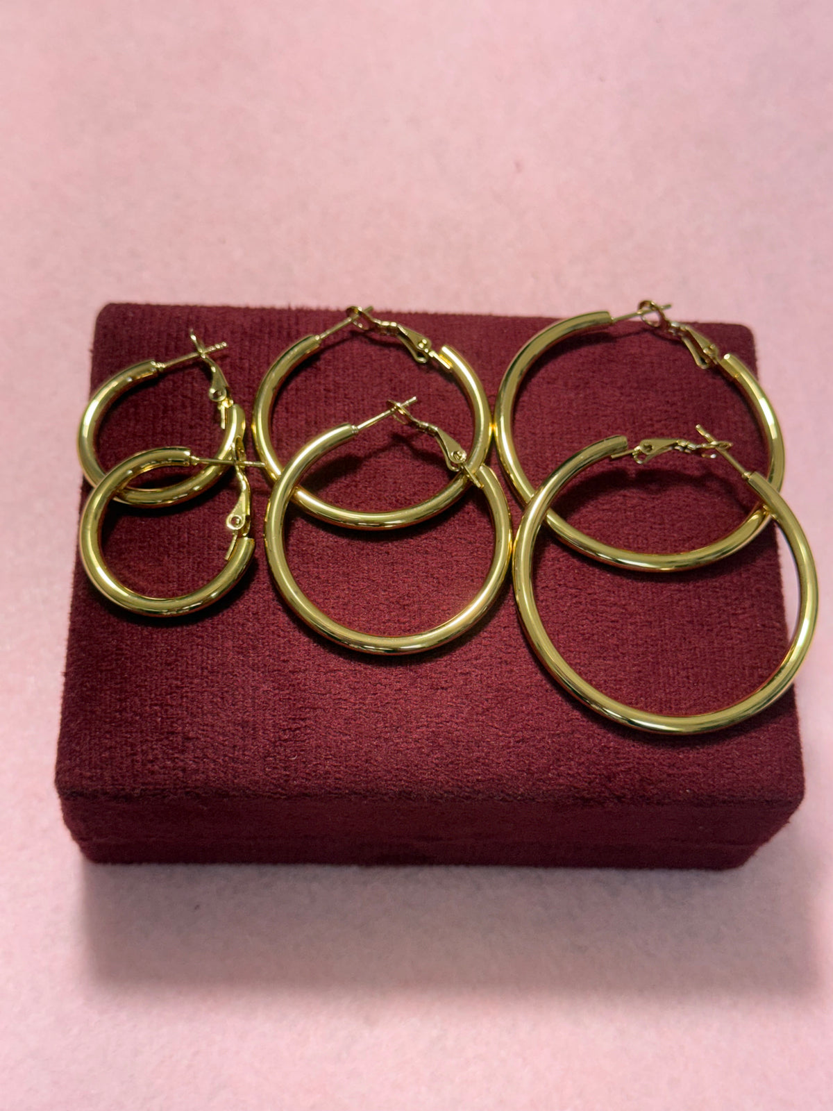 Stainless Steel Gold Classic Hoop Earrings – Small, Medium & Large