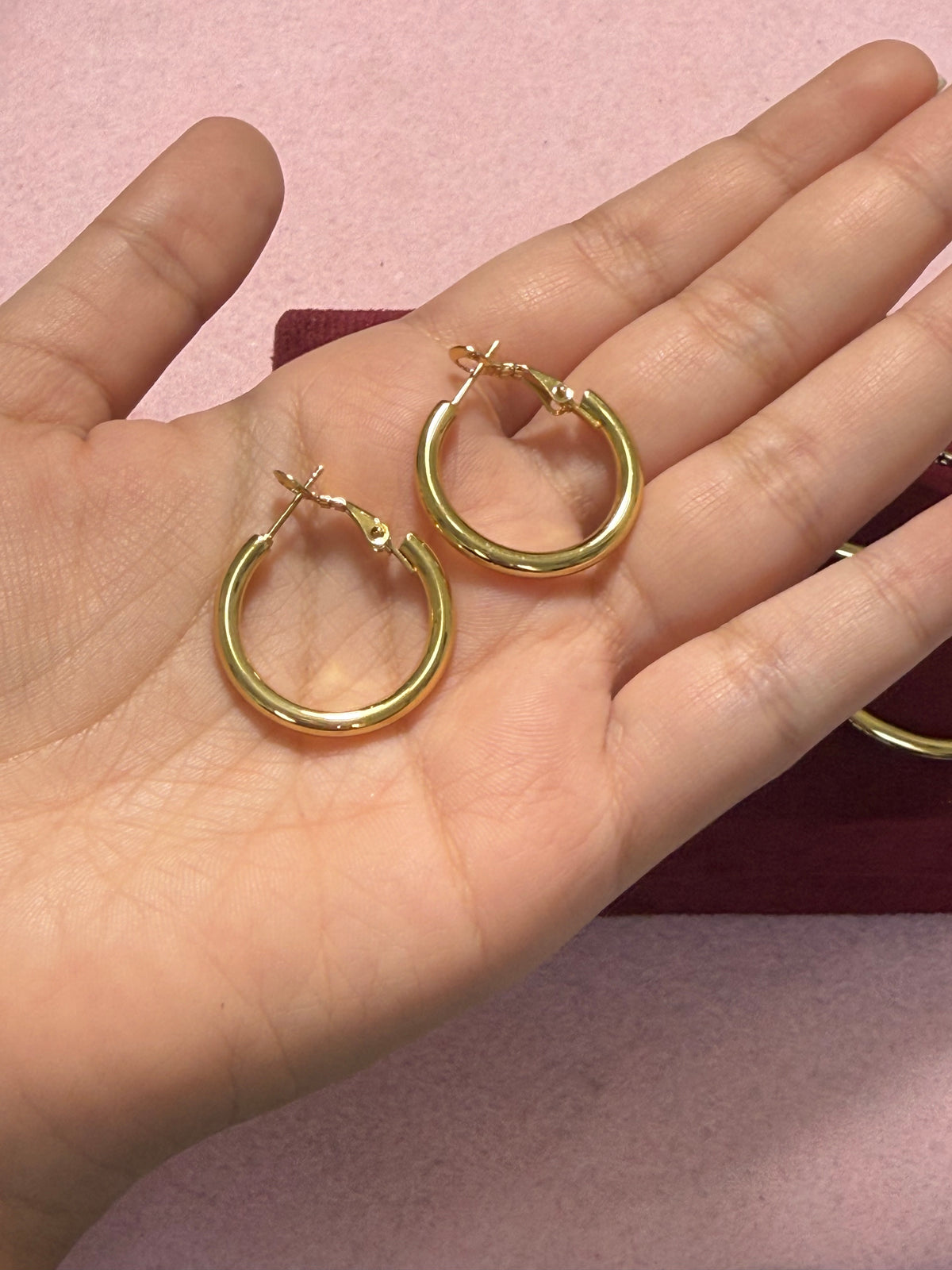 Stainless Steel Gold Classic Hoop Earrings – Small, Medium & Large