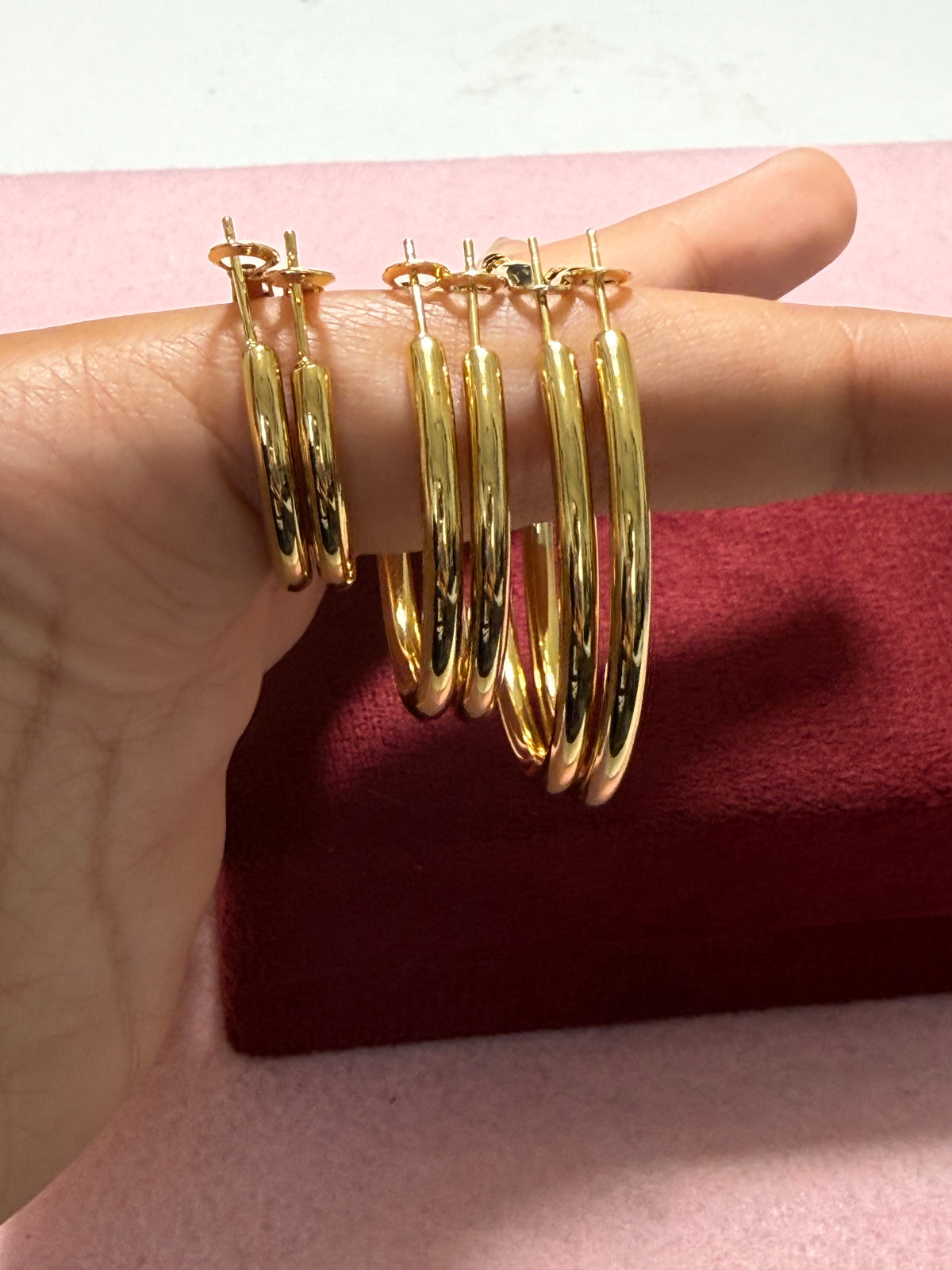 Stainless Steel Gold Classic Hoop Earrings – Small, Medium & Large