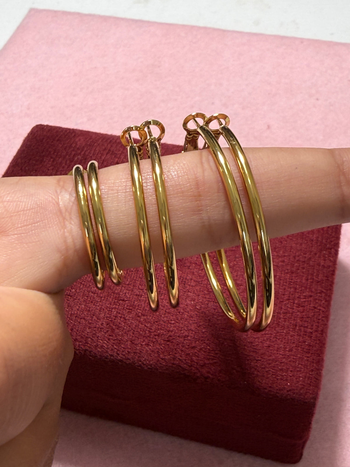 Stainless Steel Gold Classic Thin Hoop Earrings – Small, Medium & Large