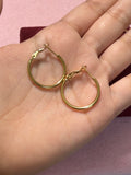 Stainless Steel Gold Classic Thin Hoop Earrings – Small, Medium & Large