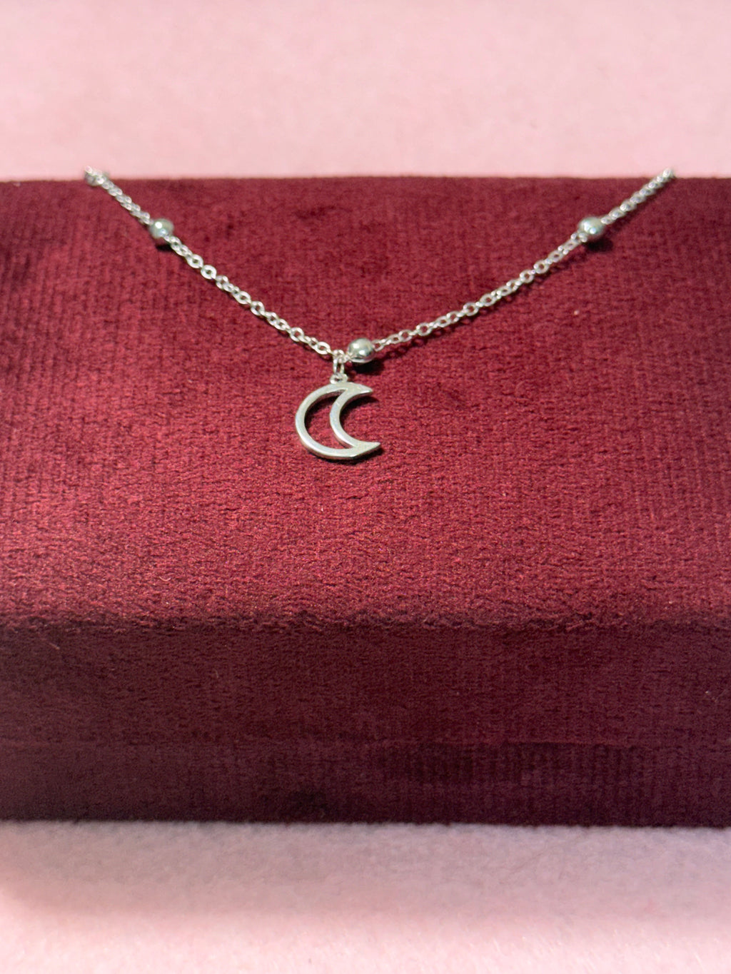 925 Sterling Silver Crescent Moon Bracelet – Silver Bead Accents