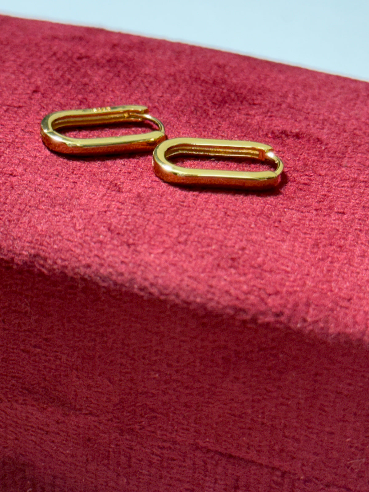 925 Sterling Silver Minimalist Rectangular Huggie Hoop Earrings – Yellow & White Silver