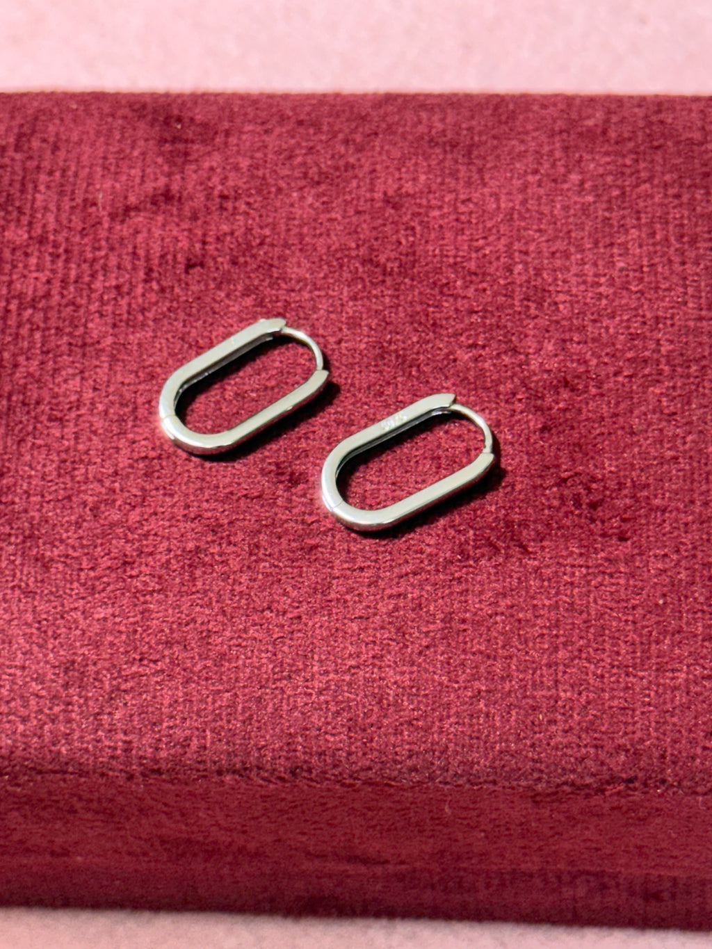 925 Sterling Silver Minimalist Rectangular Huggie Hoop Earrings – Yellow & White Silver