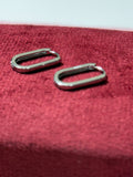 925 Sterling Silver Minimalist Rectangular Huggie Hoop Earrings – Yellow & White Silver