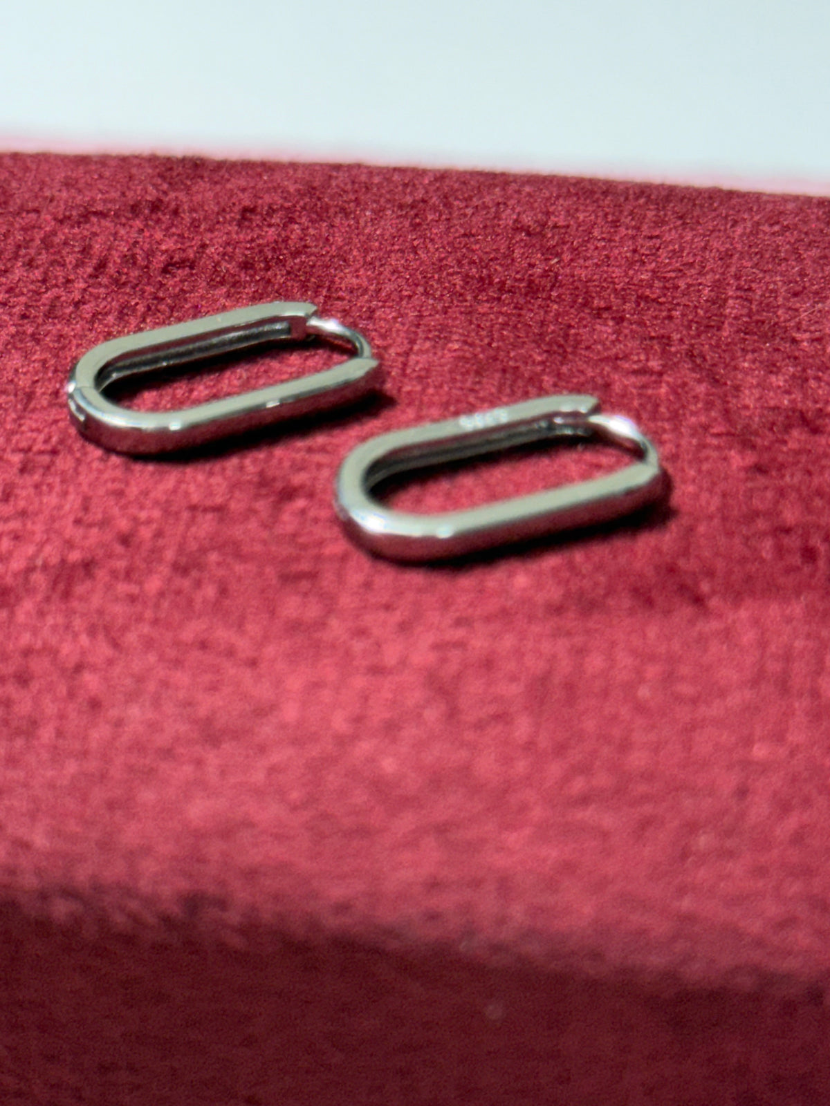 925 Sterling Silver Minimalist Rectangular Huggie Hoop Earrings – Yellow & White Silver