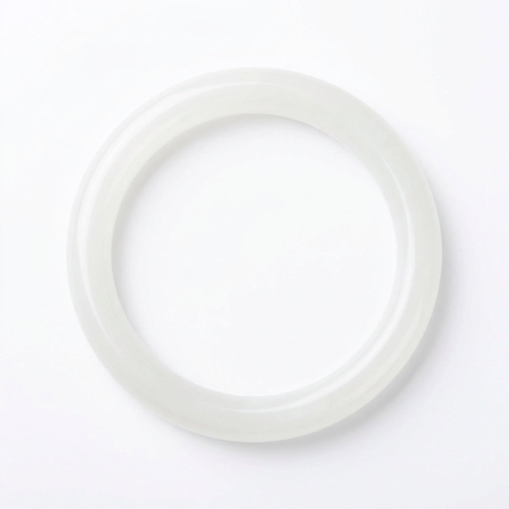 Milky White Fashion Bangle – Smooth Round Design / Med