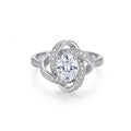 925 Sterling Silver CZ Swirl Statement Ring – Adjustable