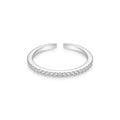 925 Sterling Silver CZ Adjustable Band Ring