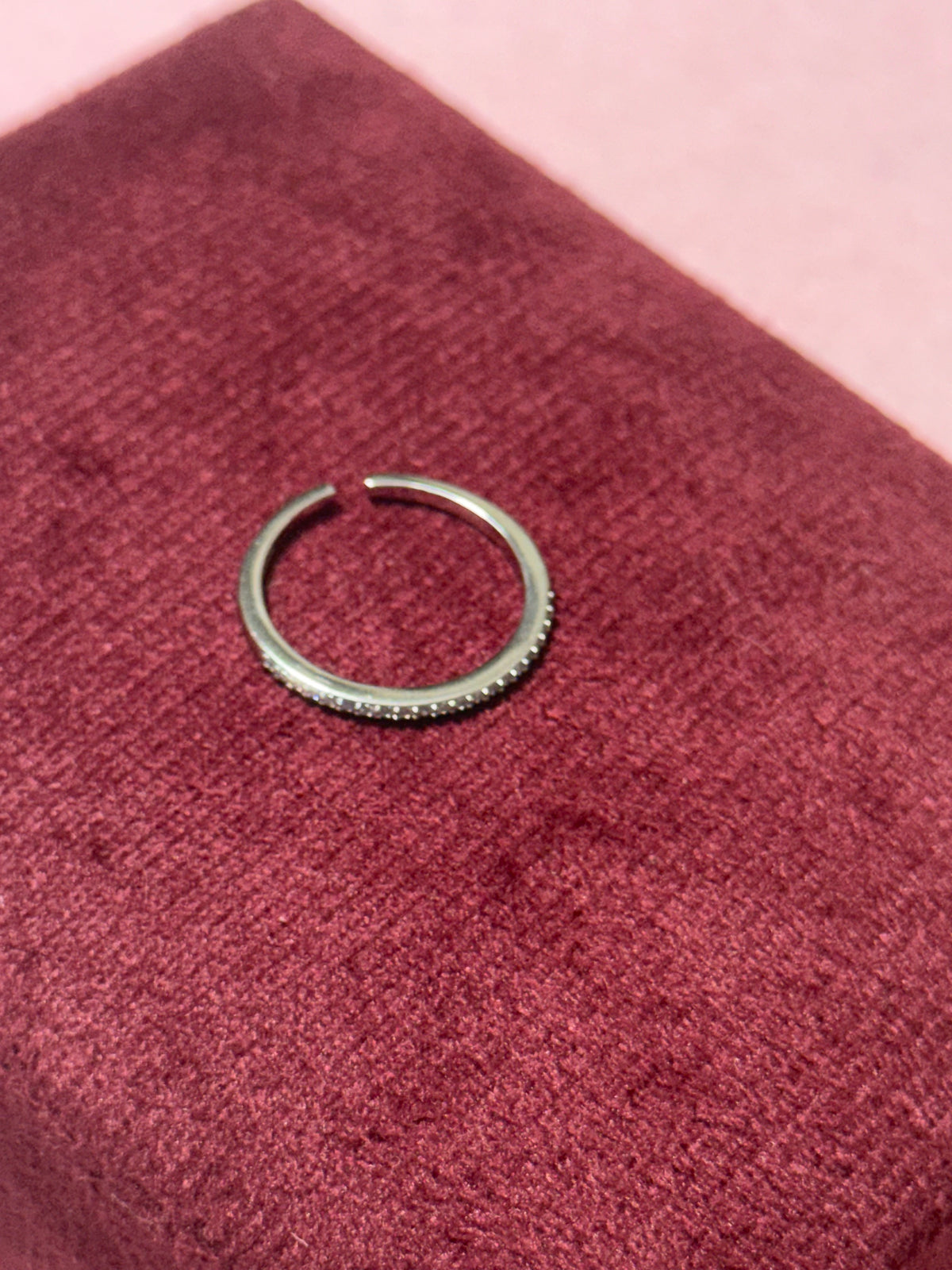 925 Sterling Silver CZ Adjustable Band Ring