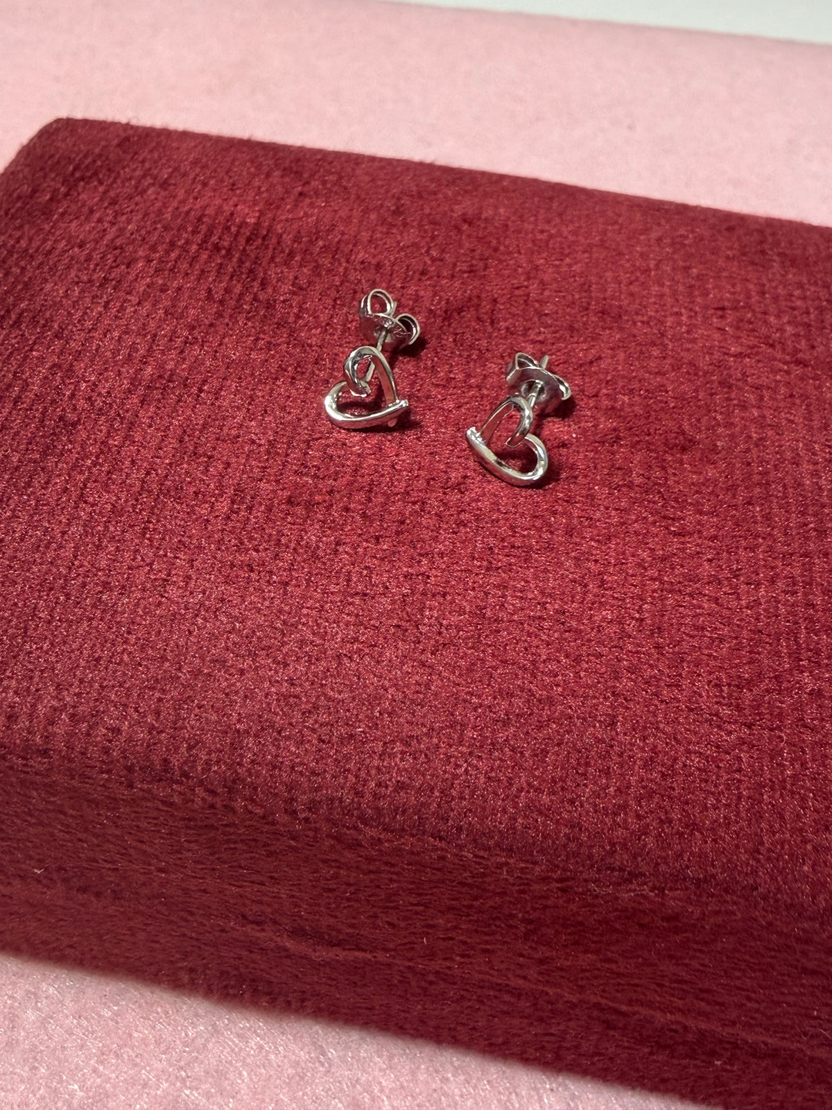 925 Sterling Silver Open Heart Knot Stud Earrings