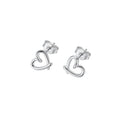925 Sterling Silver Open Heart Knot Stud Earrings