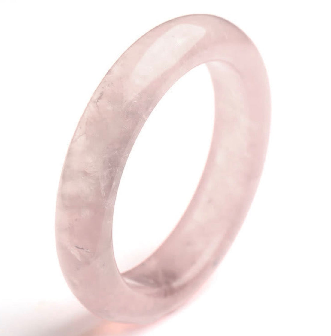 Natural Rose Quartz Band Ring - Size 9