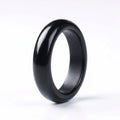 Natural Black Obsidian Band Ring - Size 9