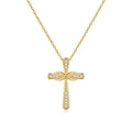 Stainless Steel Gold CZ Cross with Infinity Detail Necklace – 18" Adjustable