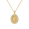 Stainless Steel Gold Saint Jude Oval Medal Necklace – 18" Adjustable