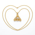 Stainless Steel Gold Cinderella Carriage Necklace – 18" Adjustable