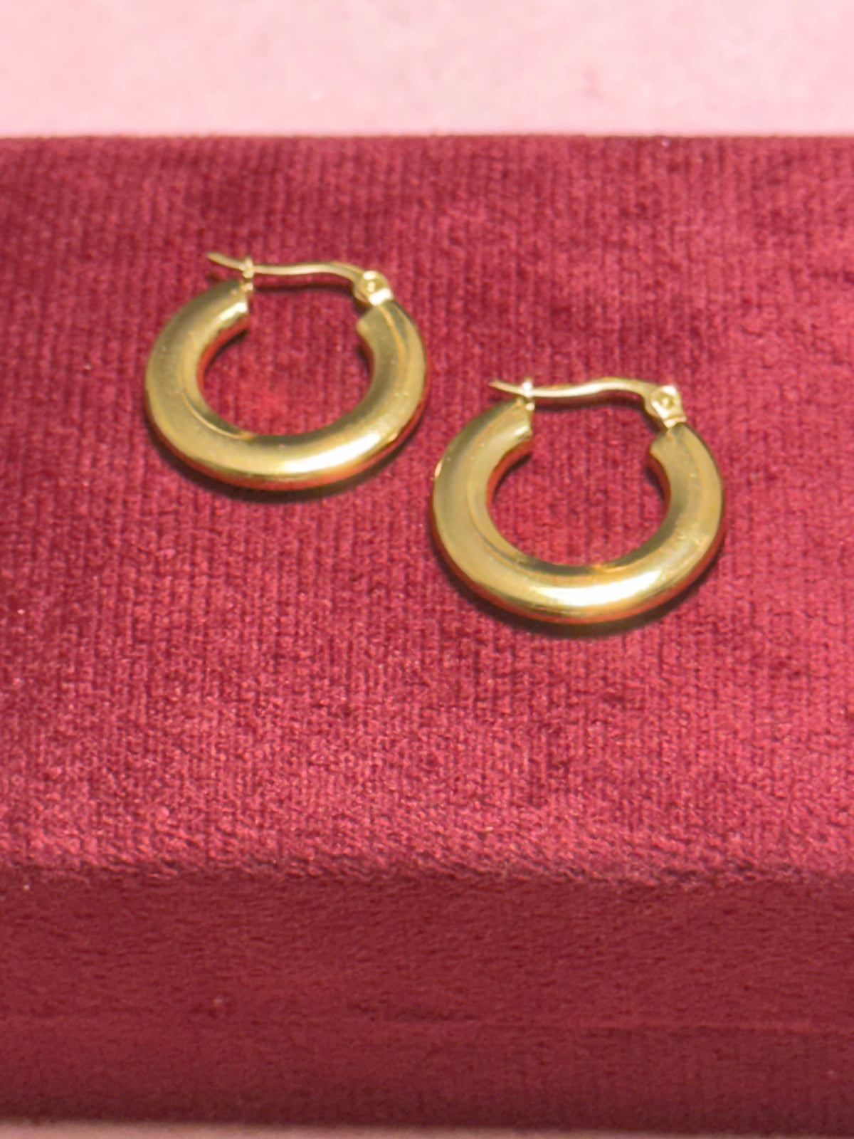 Stainless Steel Gold Medium Chunky Hoop Earrings