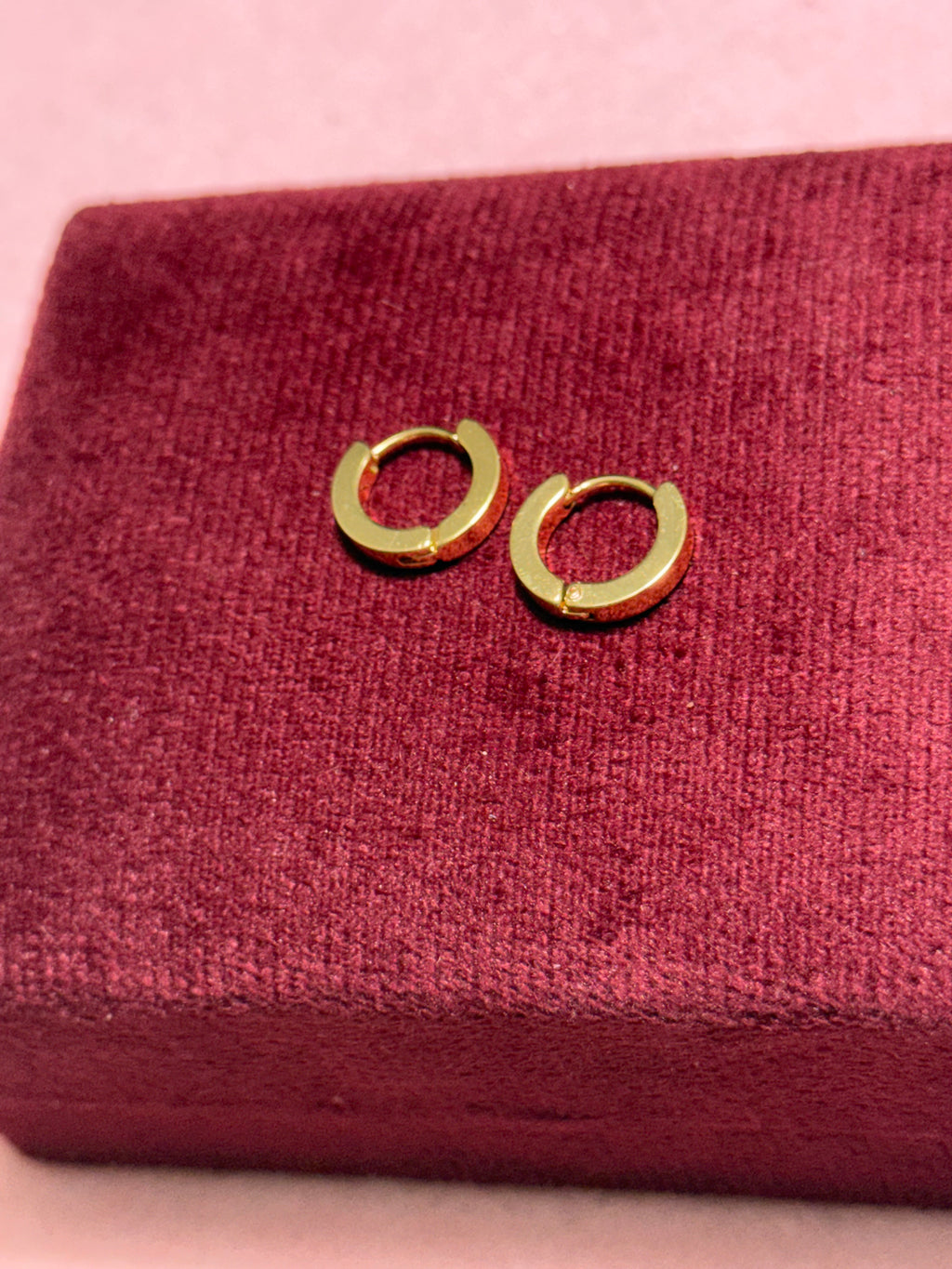 Stainless Steel Gold Small Chunky Huggie Hoop Earrings