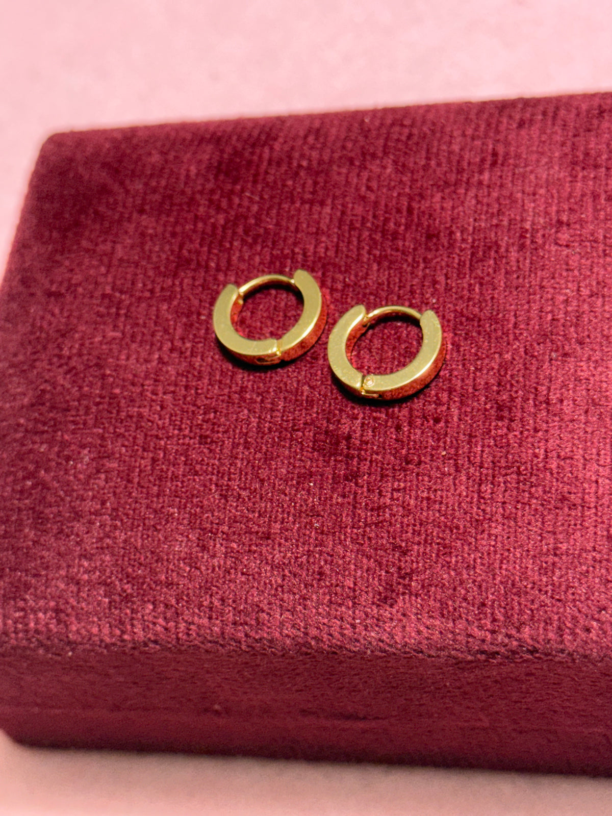 Stainless Steel Gold Small Chunky Huggie Hoop Earrings