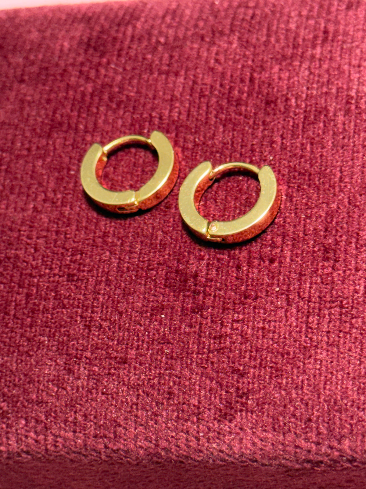 Stainless Steel Gold Small Chunky Huggie Hoop Earrings