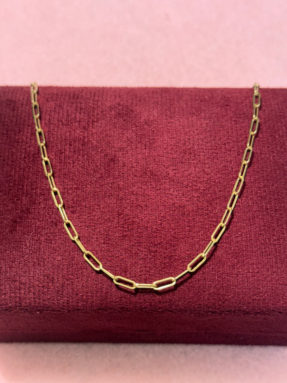 10K Gold Semi Solid Paperclip Chain – 20” | 2.5mm