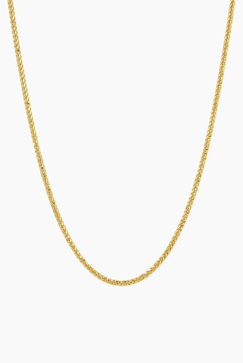 10K Gold Hollow Diamond-Cut Franco Chain – 20” | 1.5mm