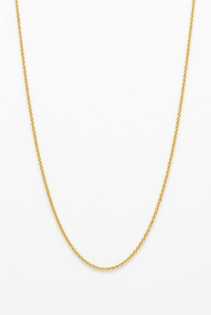 10K Solid Gold Cable Chain – 20” | 0.7mm
