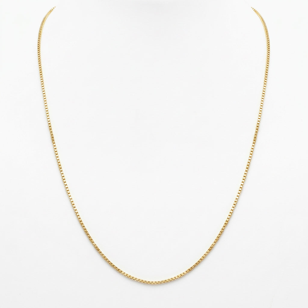 10K Gold Solid Box Chain – 18” | 0.8mm