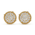 10K Yellow Gold Round Pavé CZ Stud Earrings