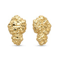 10K Yellow Gold Diamond-Cut Nugget Stud Earrings – Large