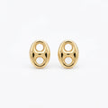 10K Yellow Gold Soda Can Tab Stud Earrings