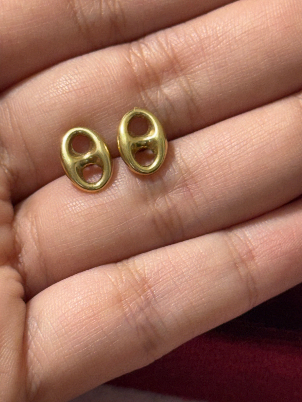 10K Yellow Gold Soda Can Tab Stud Earrings
