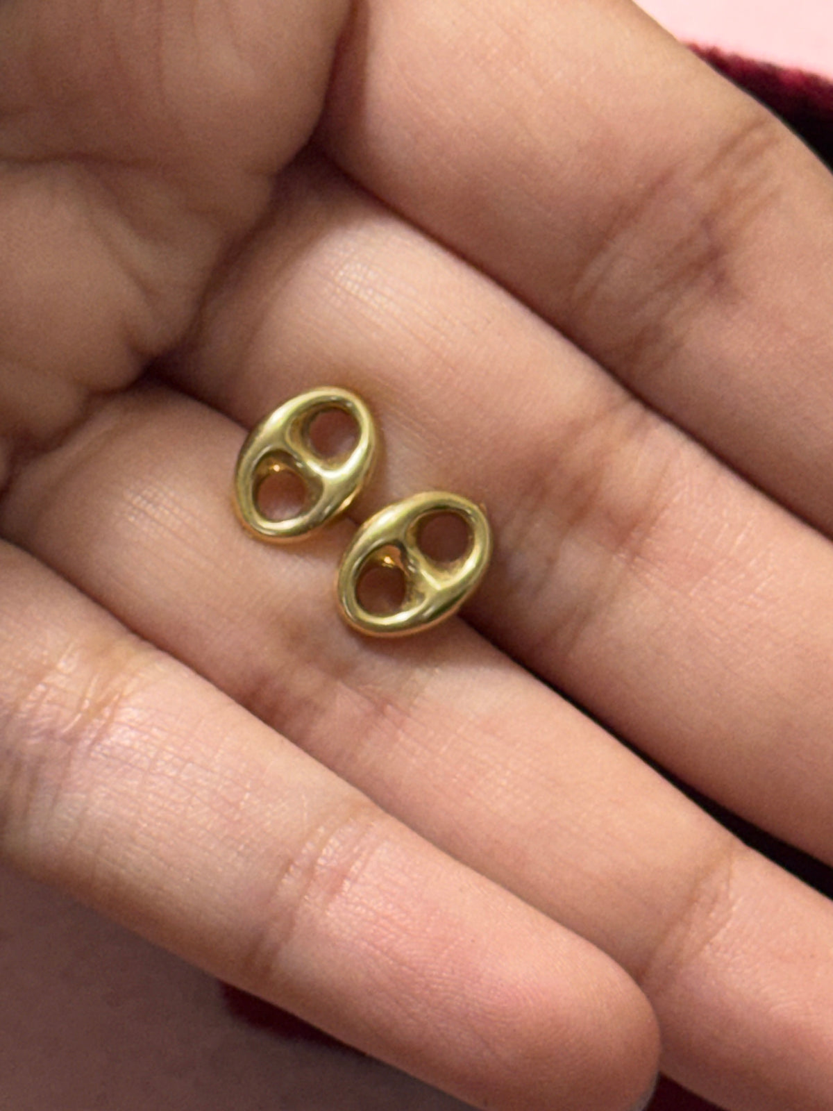 10K Yellow Gold Soda Can Tab Stud Earrings