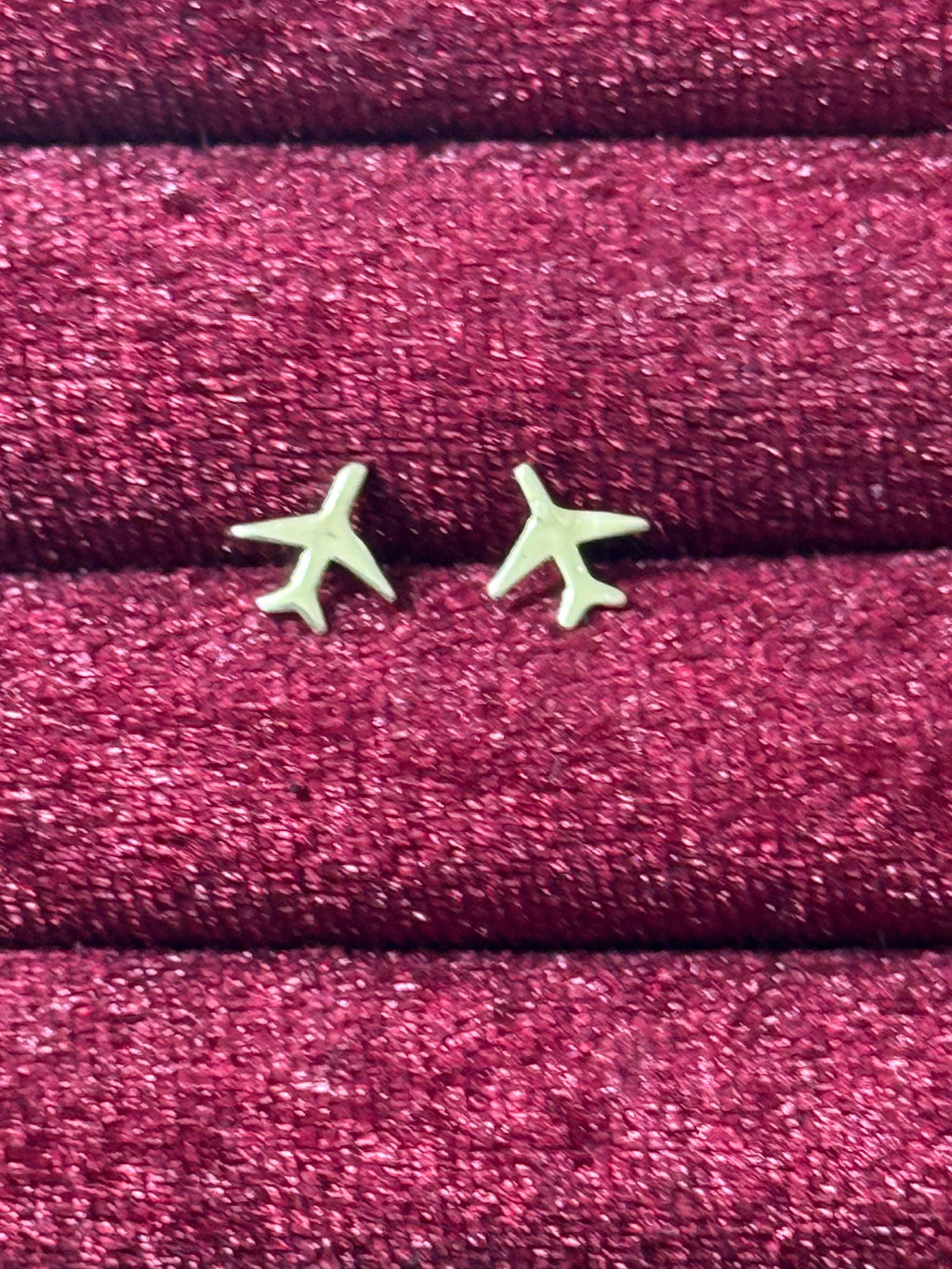 18K Yellow Gold Airplane Stud Earrings – Push Back