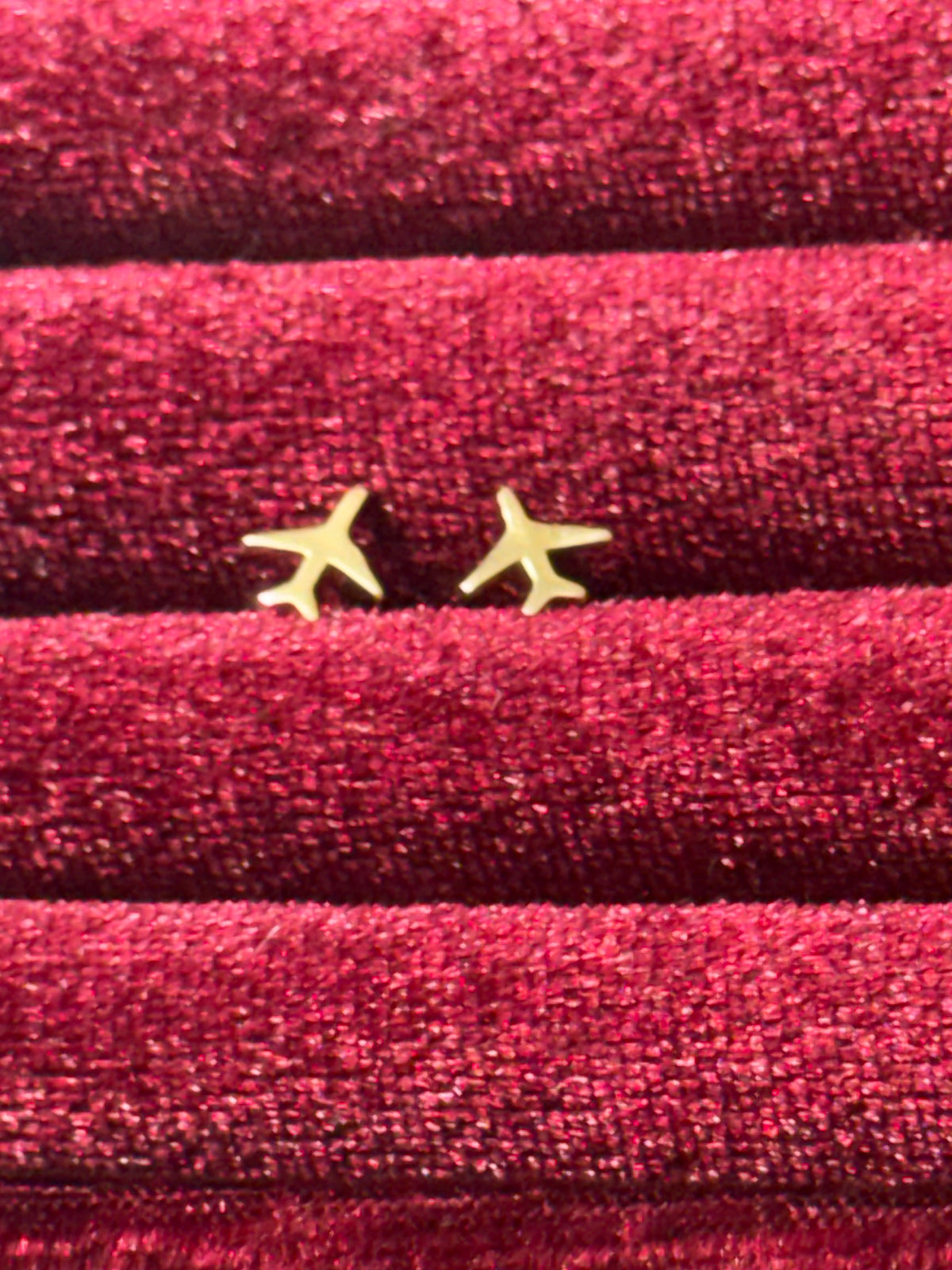 18K Yellow Gold Airplane Stud Earrings – Push Back