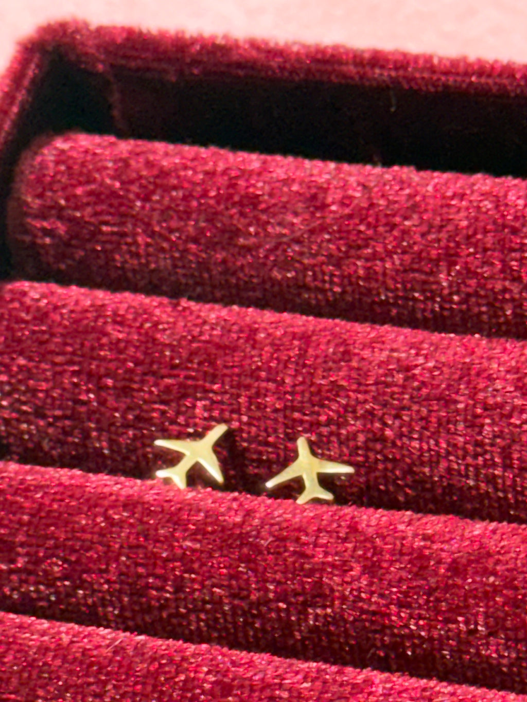 18K Yellow Gold Airplane Stud Earrings – Push Back