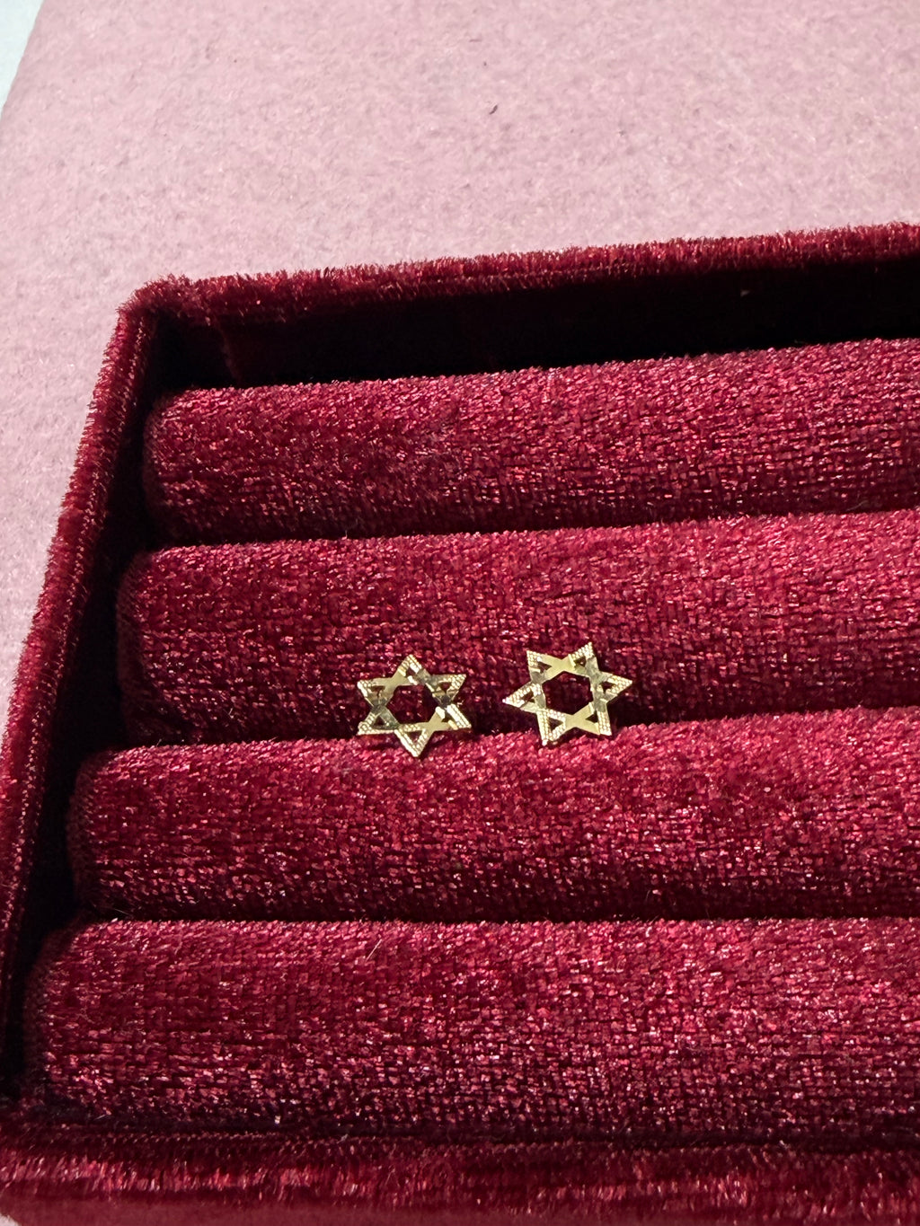 10K Yellow Gold Star of David Stud Earrings – Diamond Cut