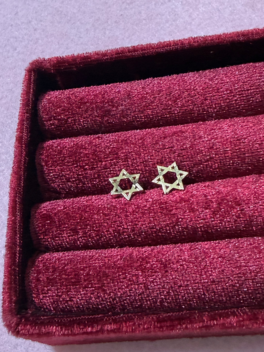 10K Yellow Gold Star of David Stud Earrings – Diamond Cut