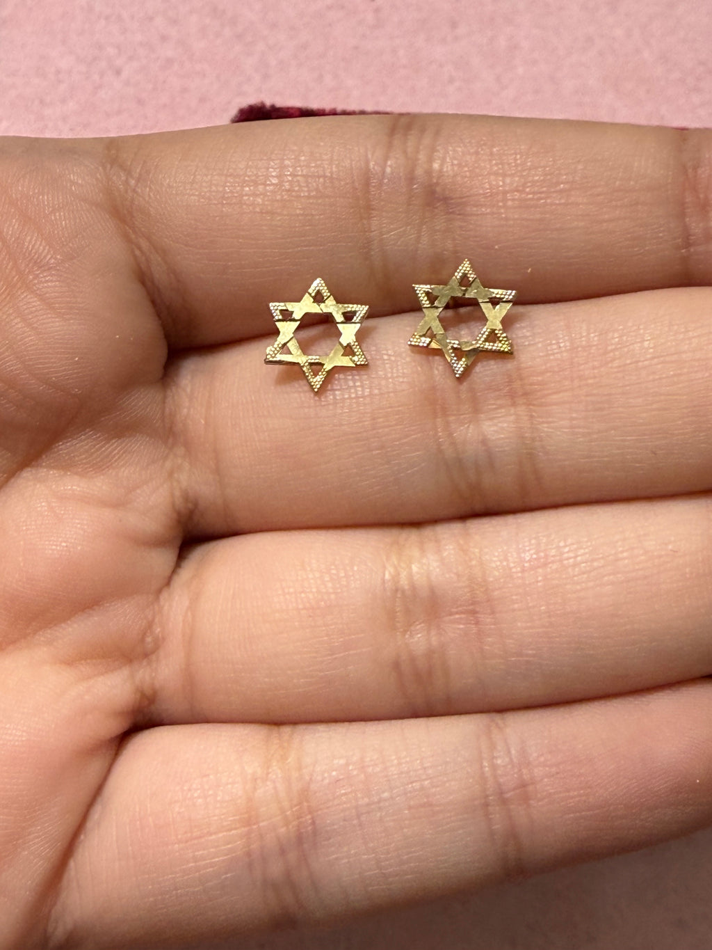 10K Yellow Gold Star of David Stud Earrings – Diamond Cut