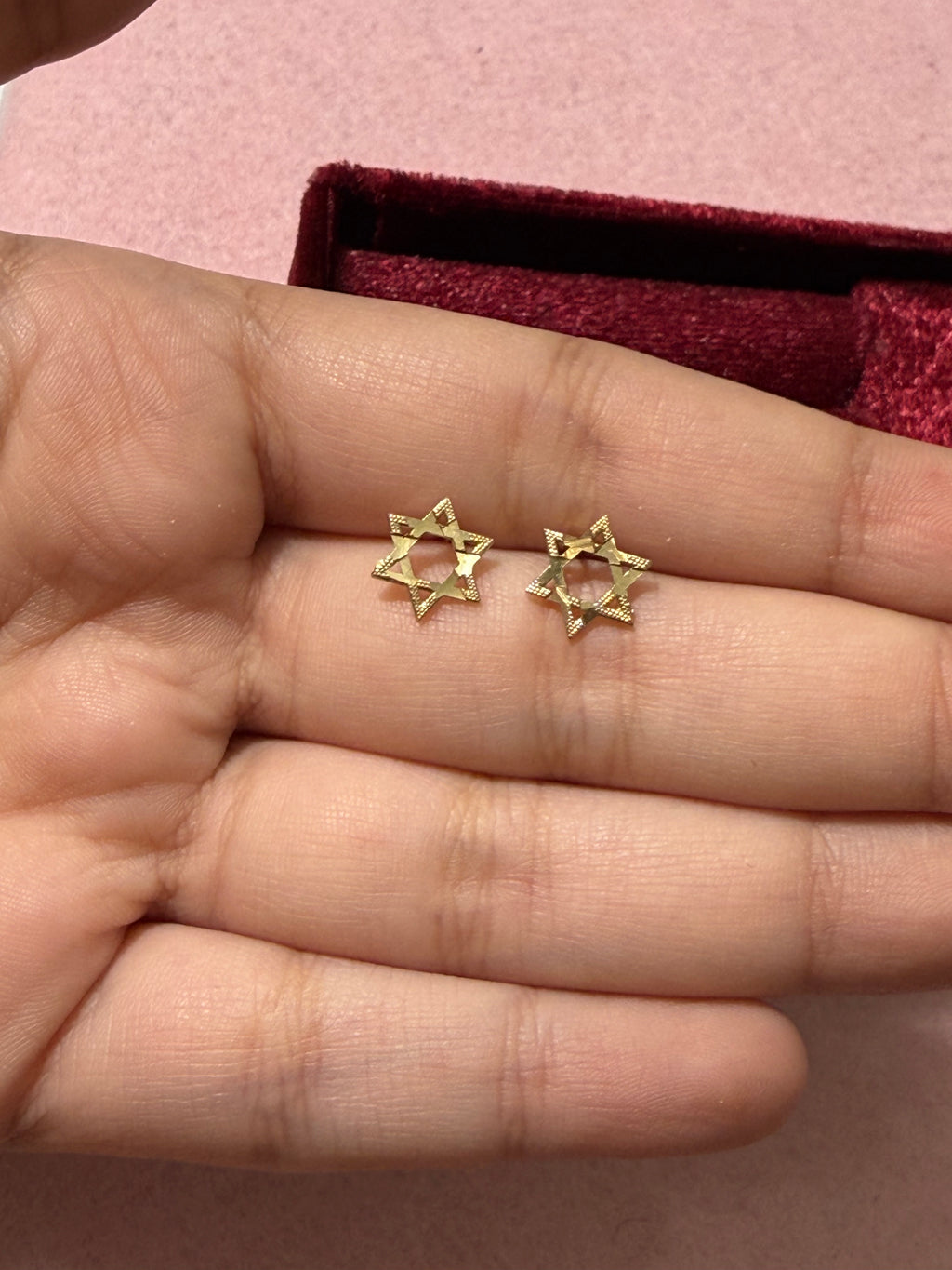 10K Yellow Gold Star of David Stud Earrings – Diamond Cut