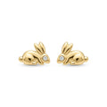10K Yellow Gold Bunny Rabbit Stud Earrings – Baby & Adult Screw Backs